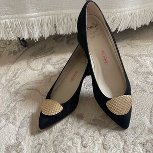 Amalfi Black Flats with Gold Accent